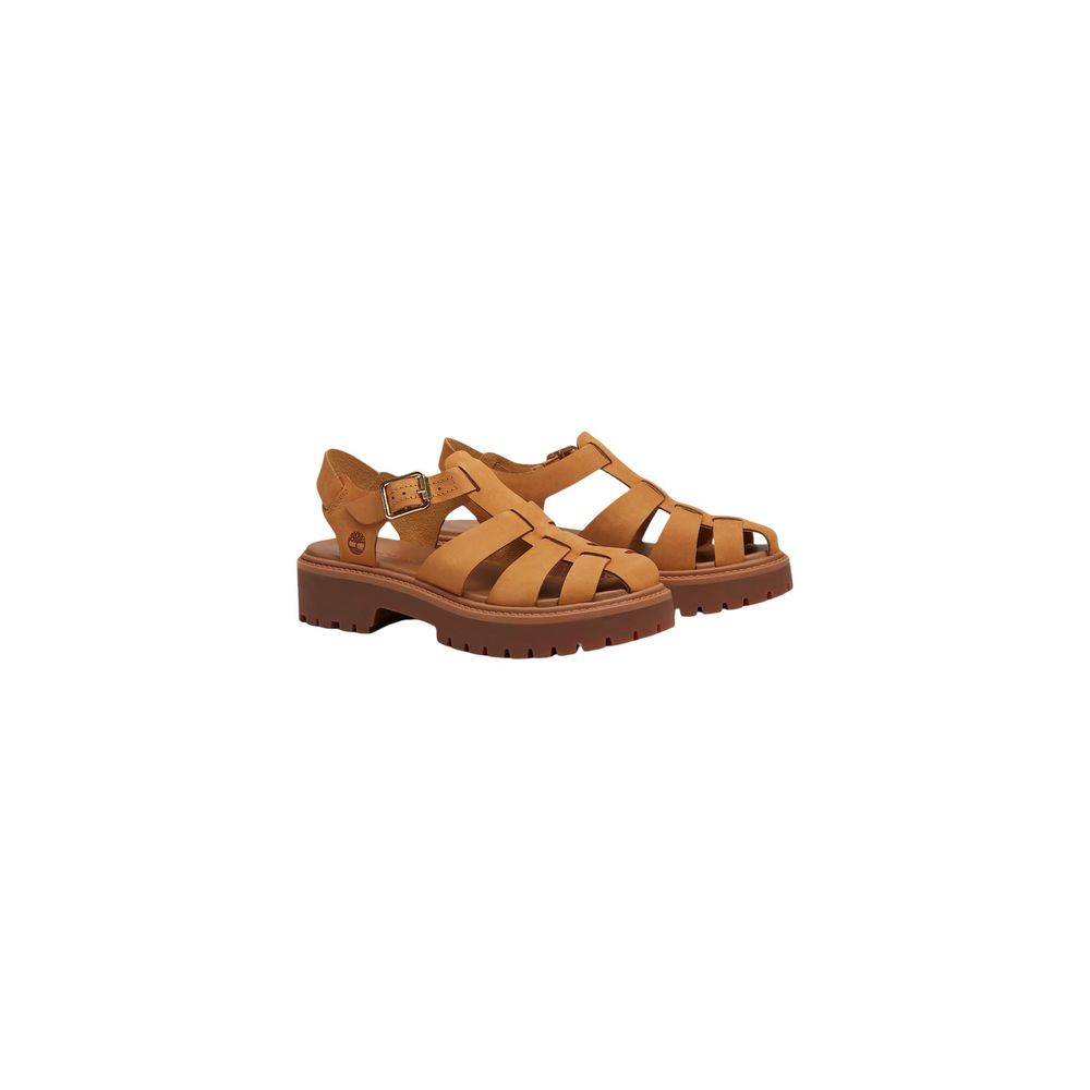 Brown Leather Flat Sandals