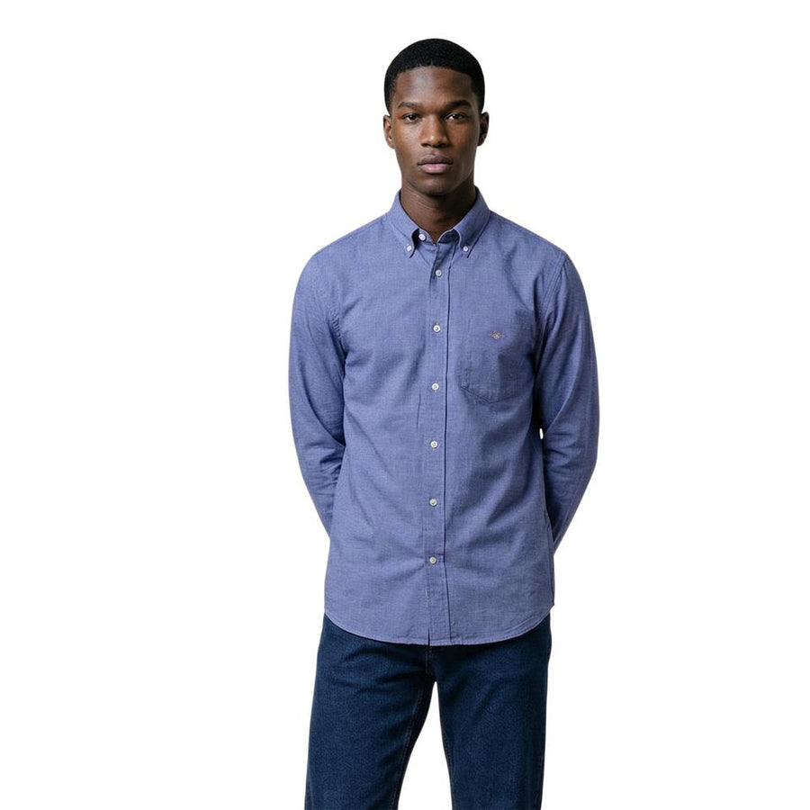 Blue Cotton Dress Shirt