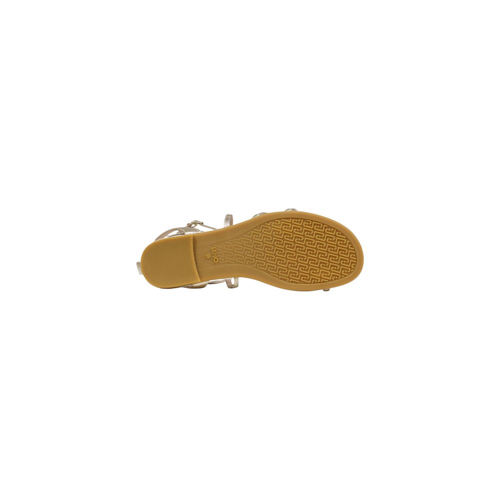 Gold Polyethylene Flat Sandals