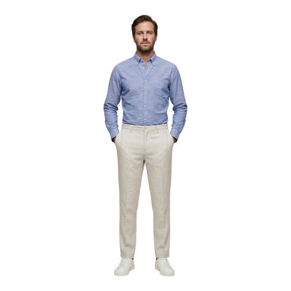 White Linen Casual Pants