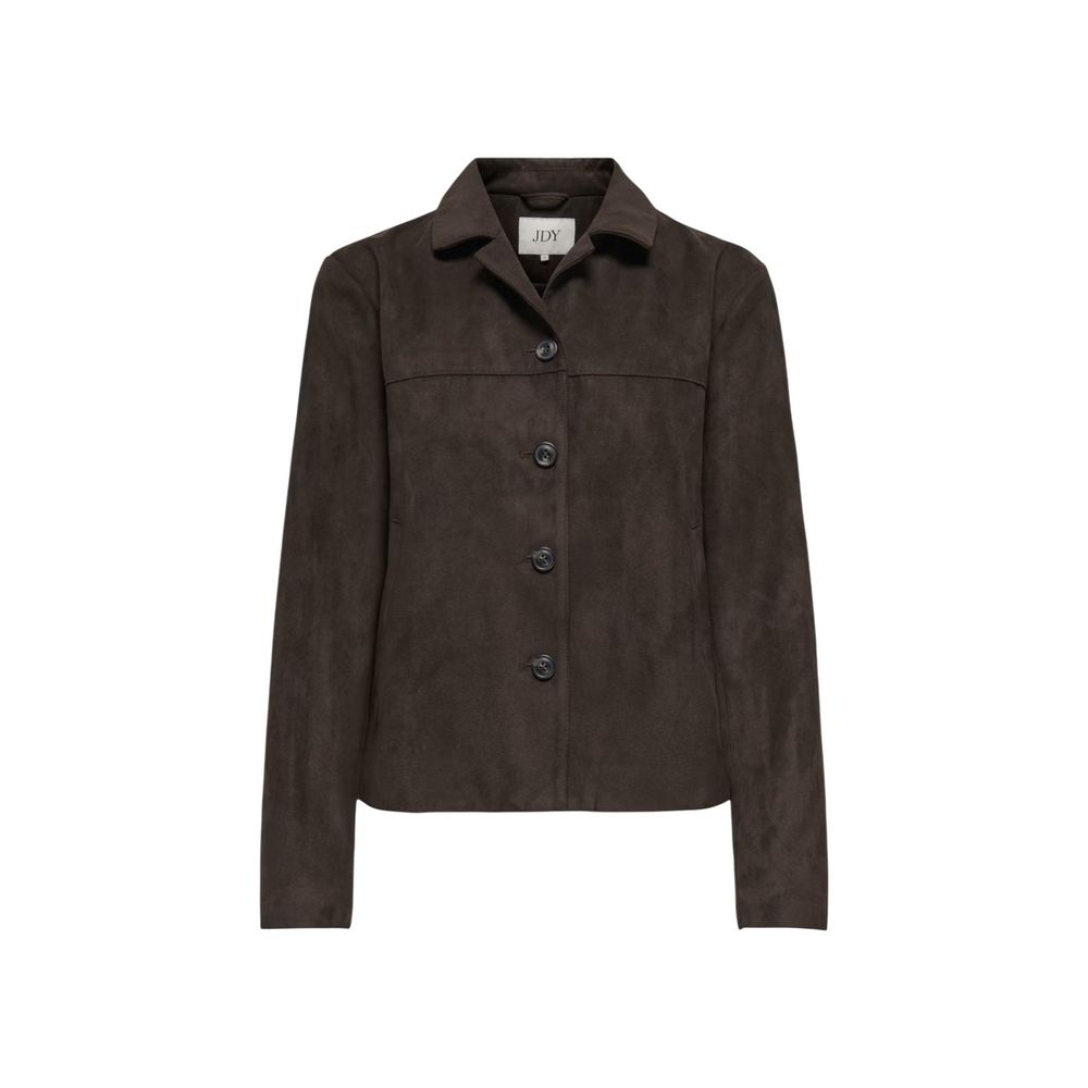 Brown Polyester Full-Length Jacket