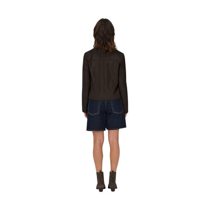 Brown Polyester Full-Length Jacket