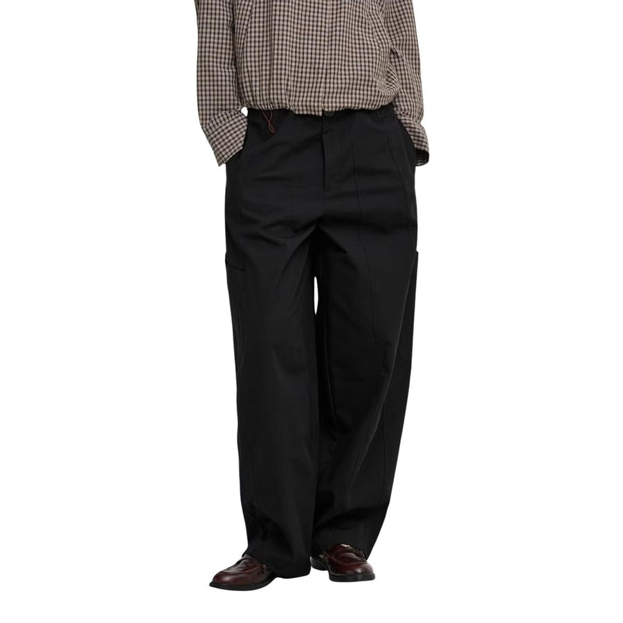 Black Cotton Cargo Pants