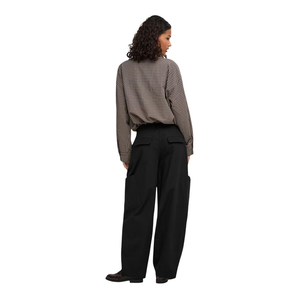 Black Cotton Cargo Pants
