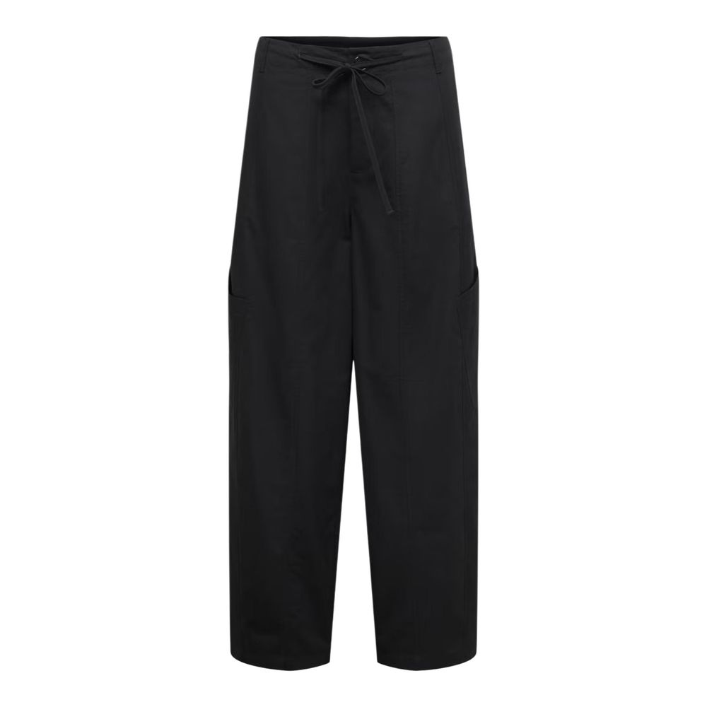 Black Cotton Cargo Pants