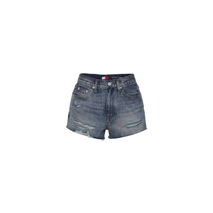 Blue Recycled Cotton Short And Mini Shorts