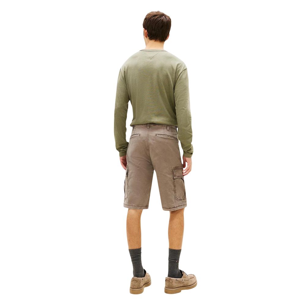 Beige Recycled Cotton Cargo Shorts