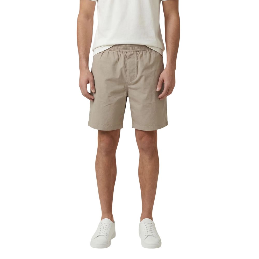Beige Cotton Knee Length