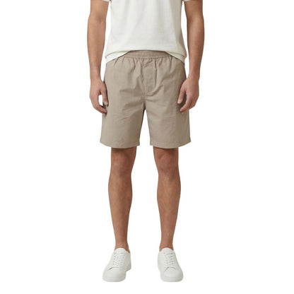 Beige Cotton Knee Length
