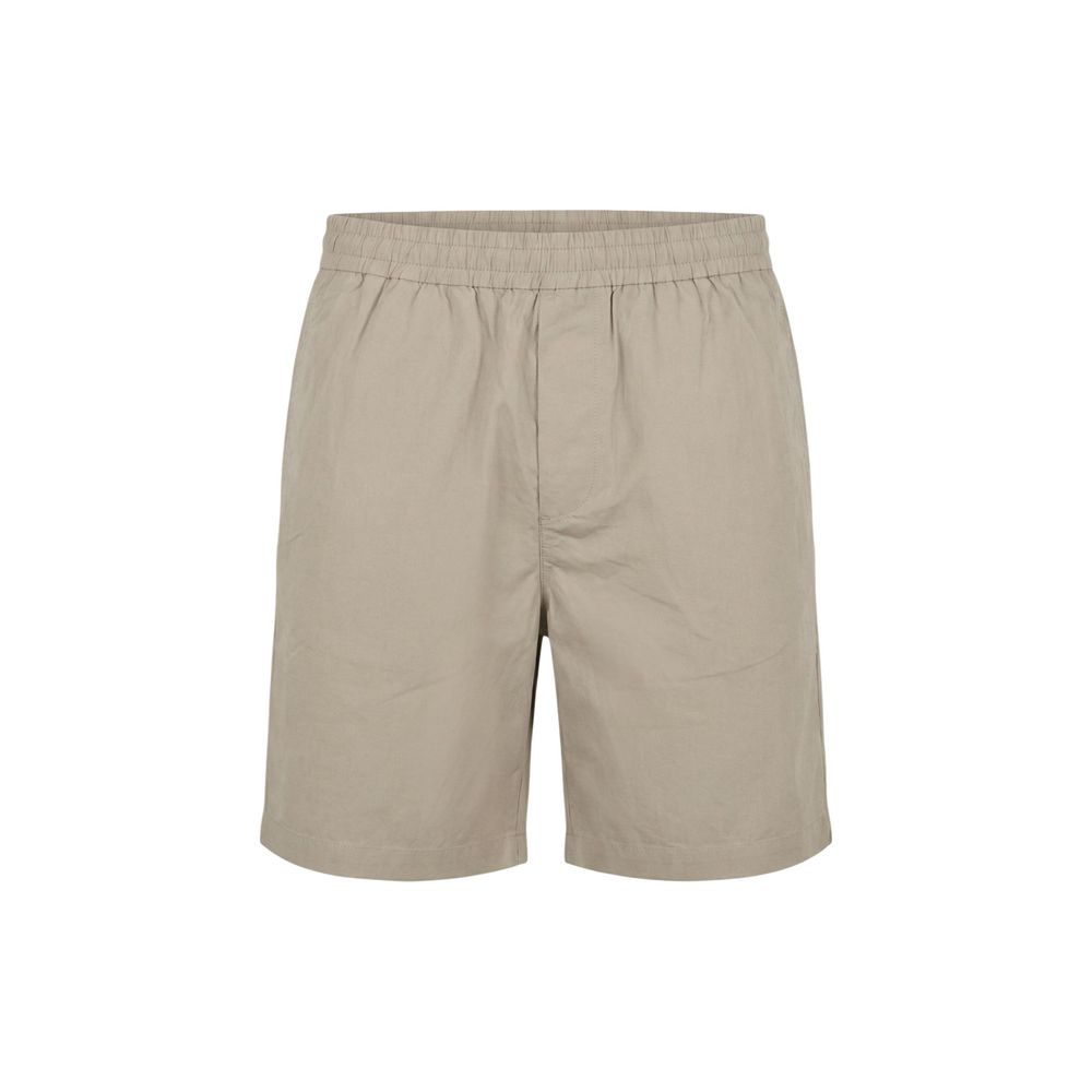 Beige Cotton Knee Length