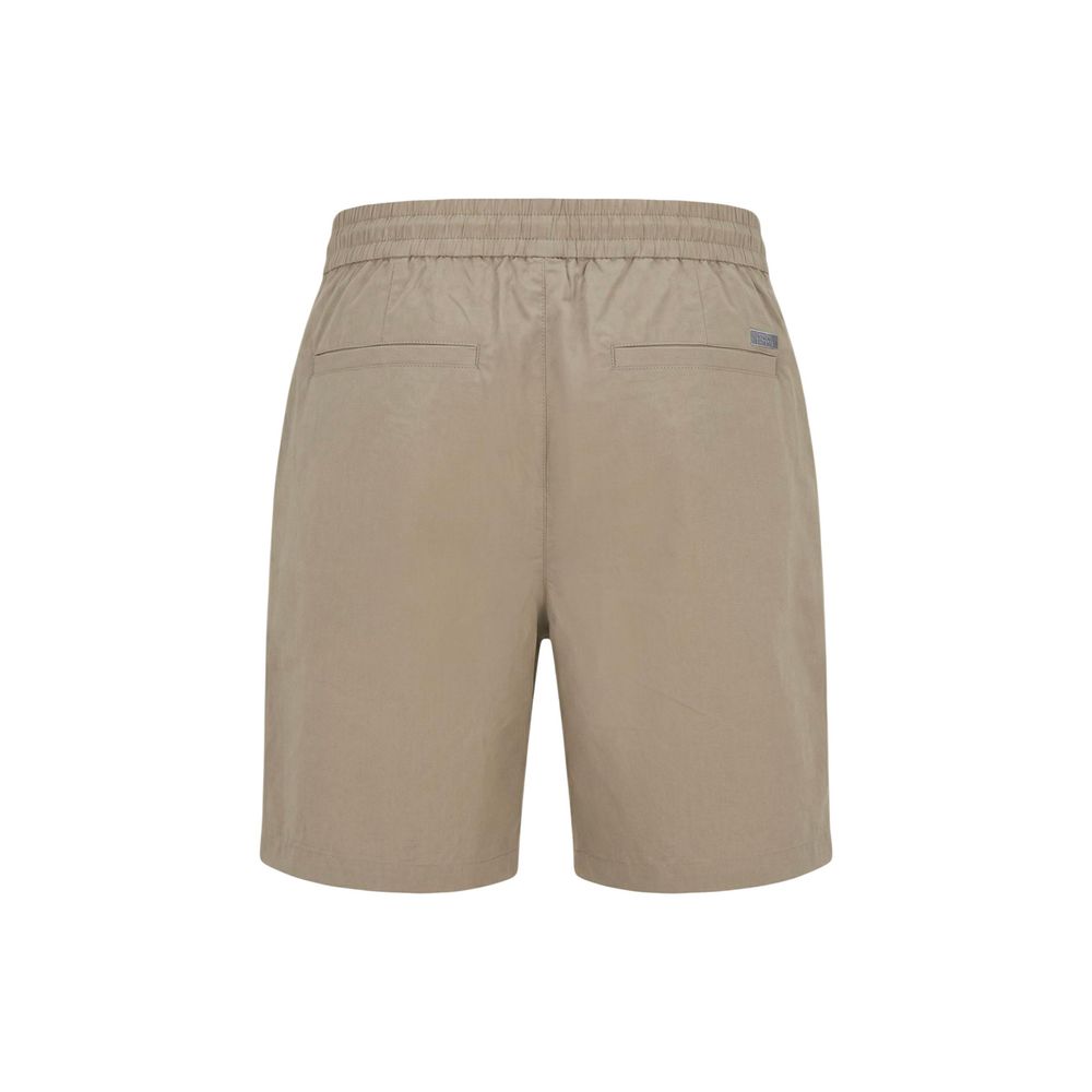Beige Cotton Knee Length