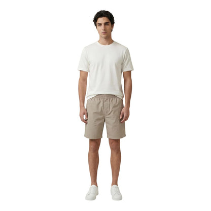 Beige Cotton Knee Length