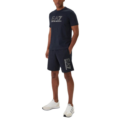 Blue Cotton Bermuda Shorts