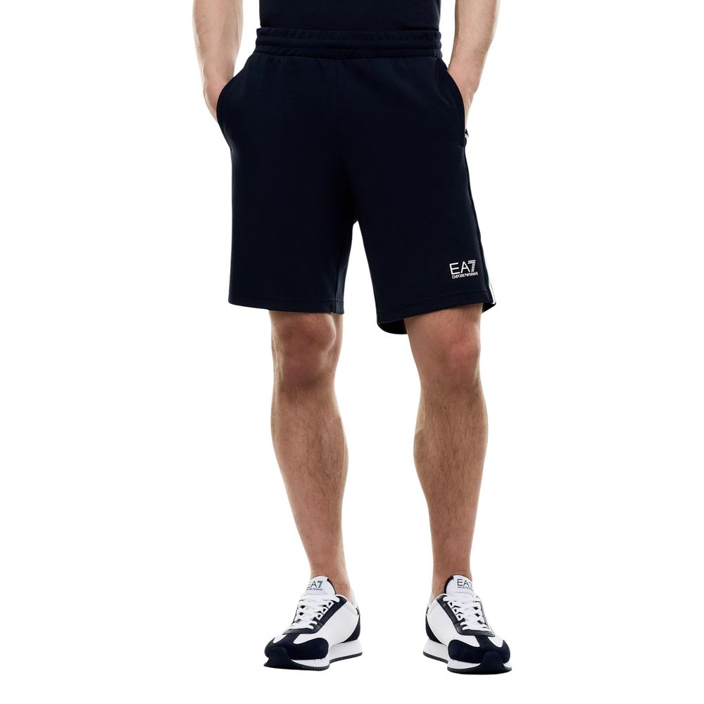 Blue Cotton Knee Length