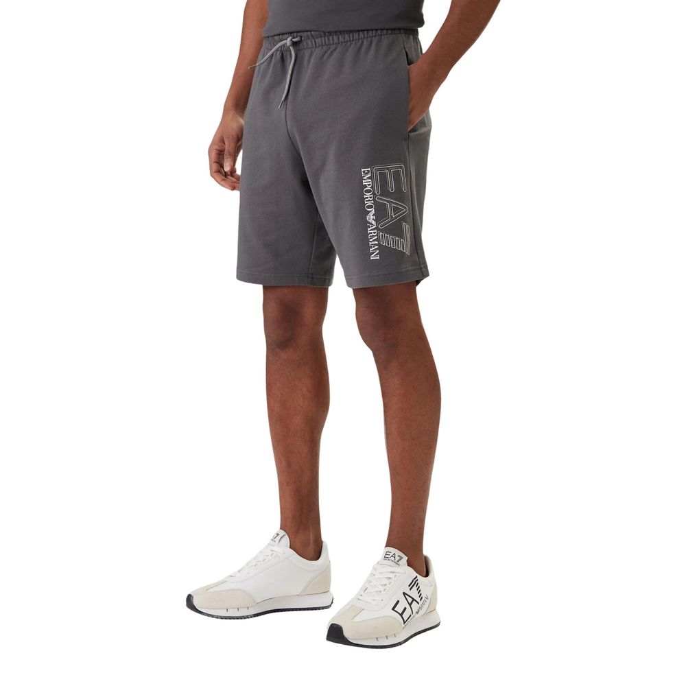 Gray Cotton Bermuda Shorts