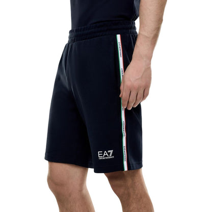 Blue Cotton Knee Length