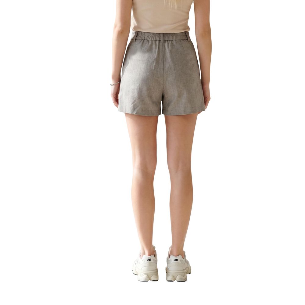 Beige Recycled Polyester Bermuda Shorts