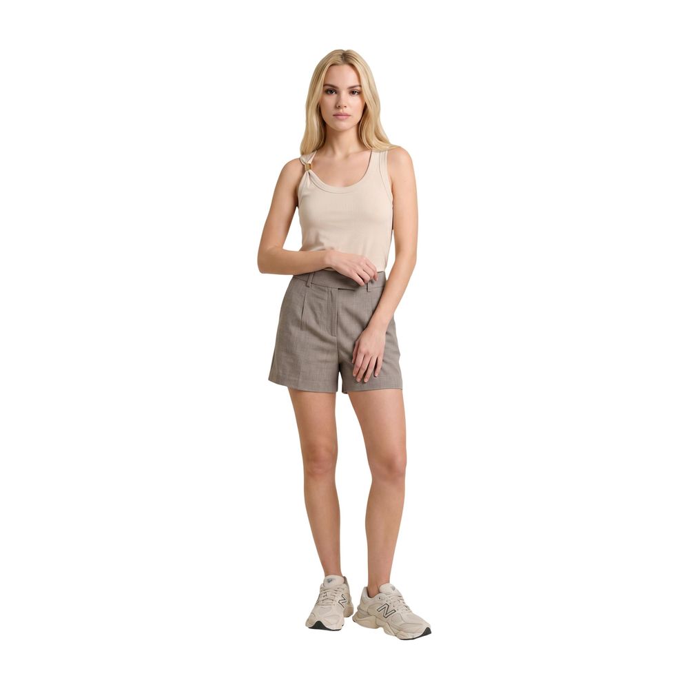 Beige Recycled Polyester Bermuda Shorts