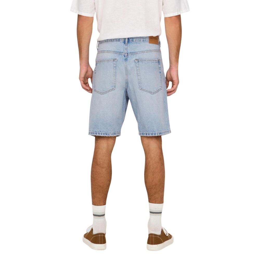 Light Blue Cotton Bermuda Shorts