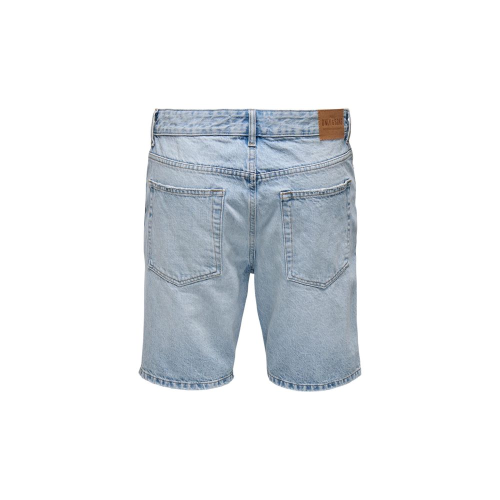 Light Blue Cotton Bermuda Shorts