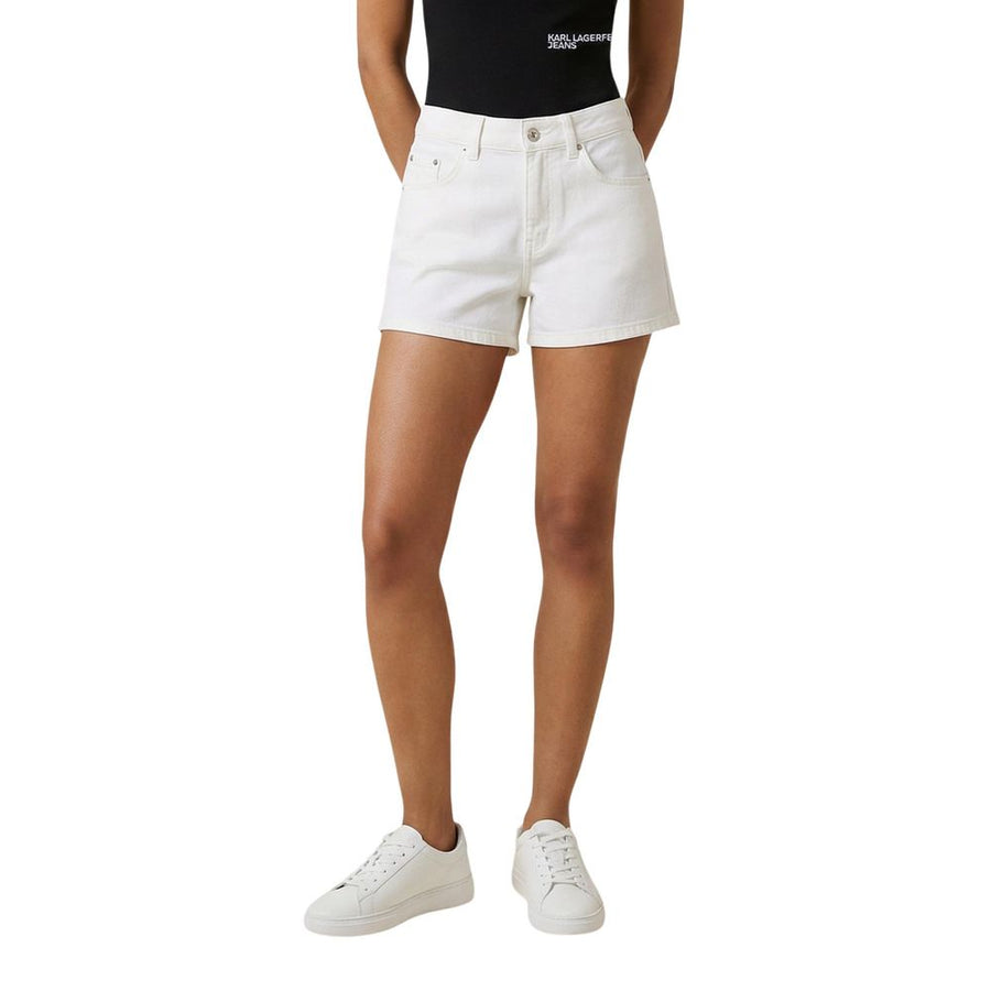 Cream Denim Shorts