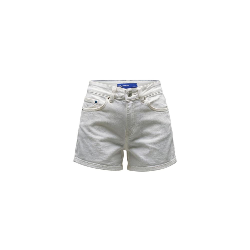 Cream Denim Shorts