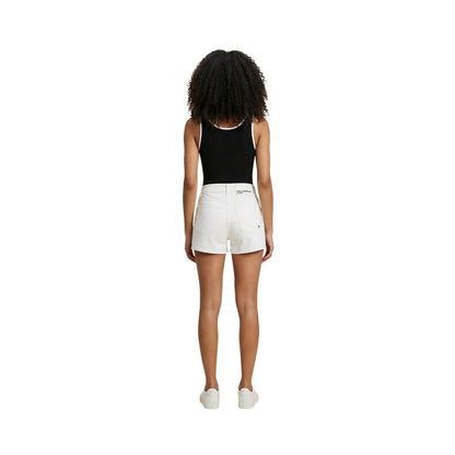 Cream Denim Shorts