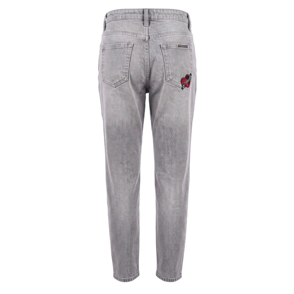 Grey Cotton Women's Jeans