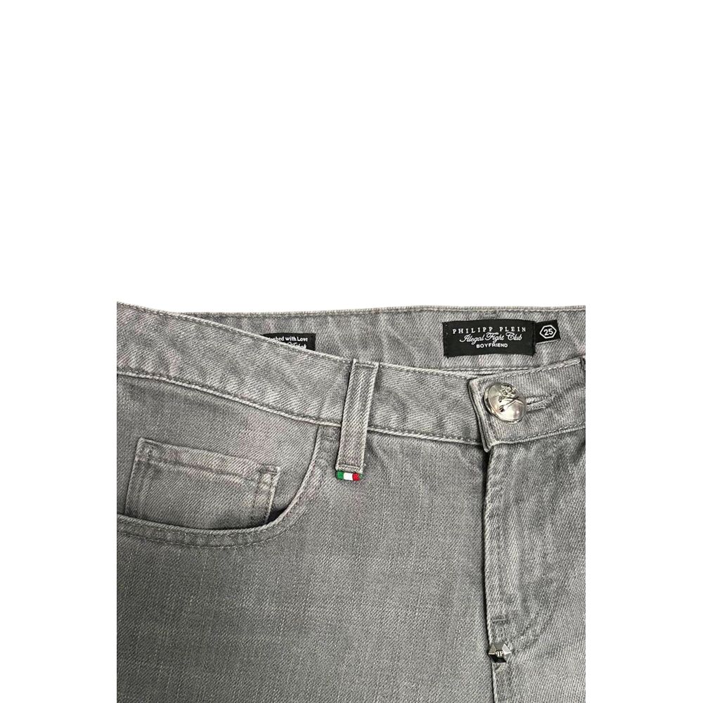 Grey Cotton Women's Jeans