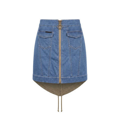 Blue Cotton Women Skirt