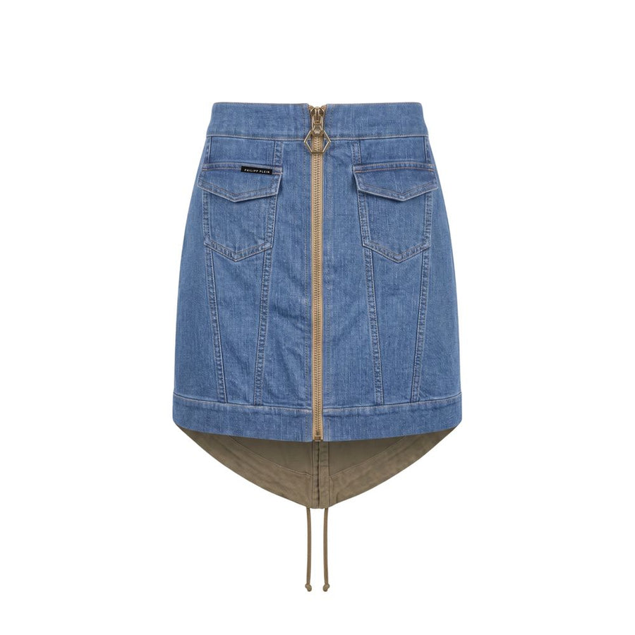 Blue Cotton Women Skirt