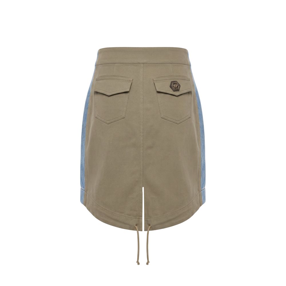 Blue Cotton Women Skirt