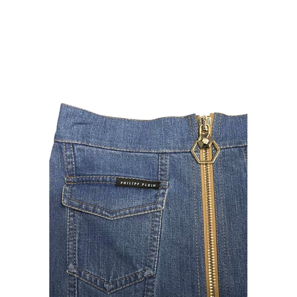 Blue Cotton Women Skirt