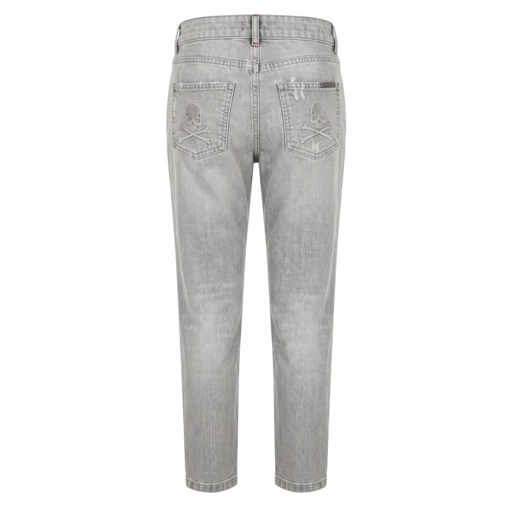 Grey Fabric Women Jeans