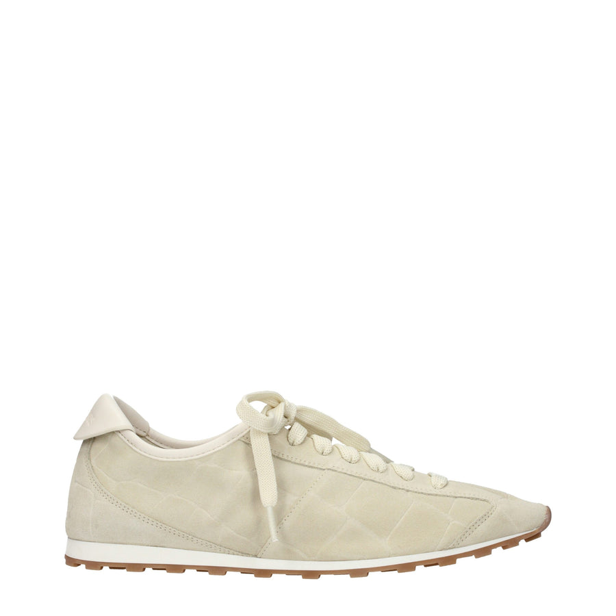 Beige Leather Sneakers