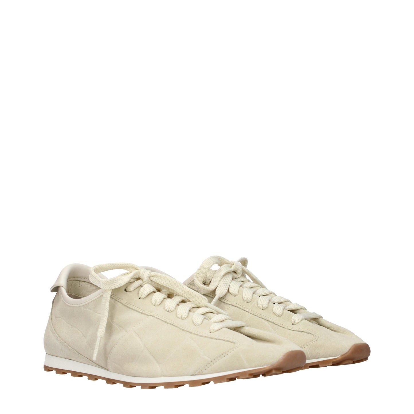 Beige Leather Sneakers