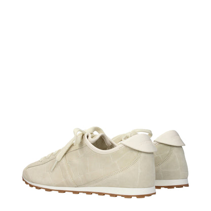 Beige Leather Sneakers