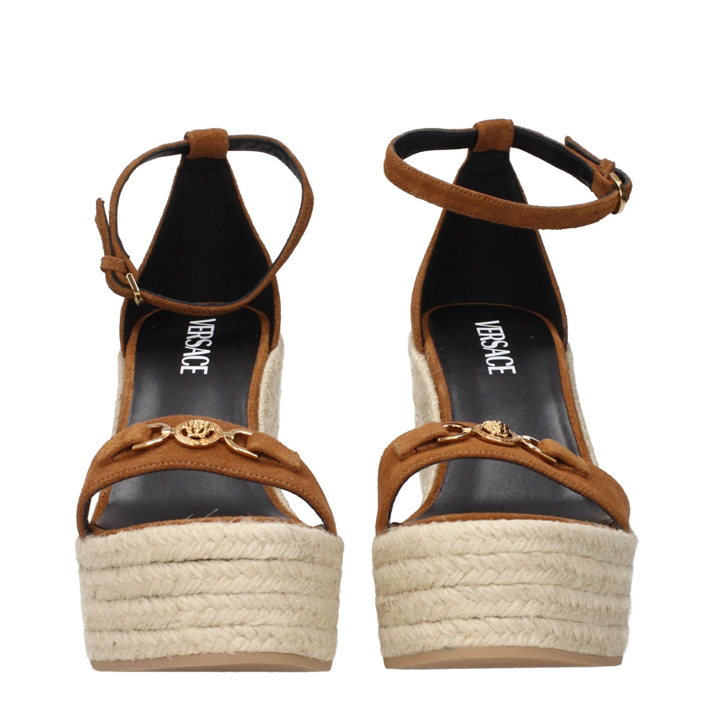 Brown Leather Wedge Sandals