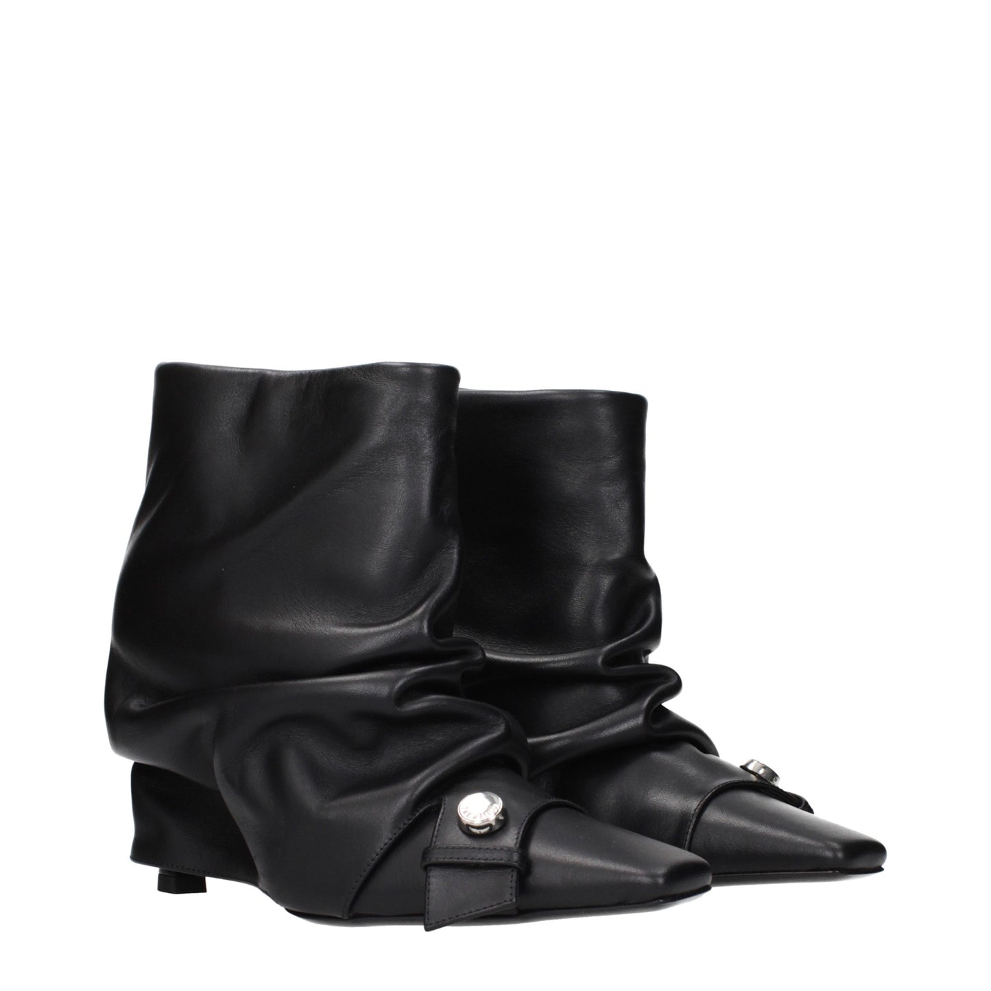 Black Leather Ankle Boots