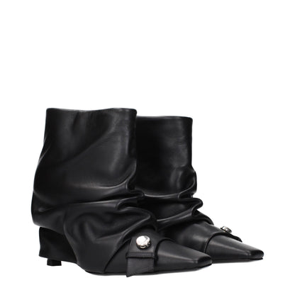 Black Leather Ankle Boots