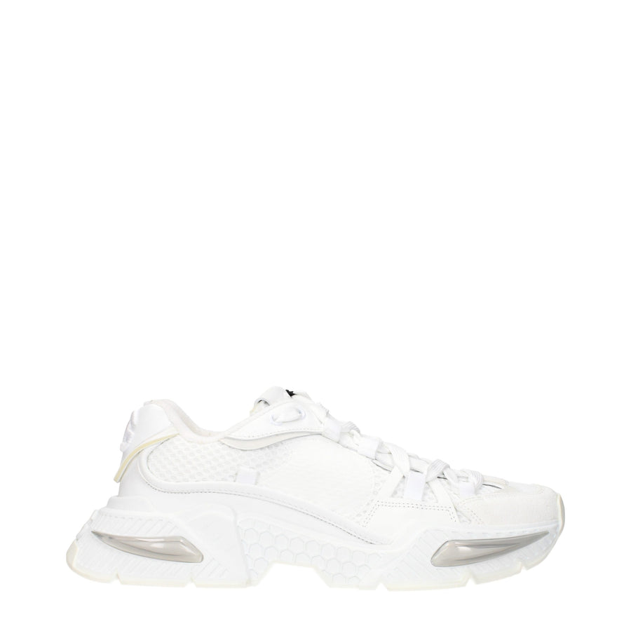 White Fabric Athletic Sneakers