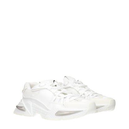 White Fabric Athletic Sneakers