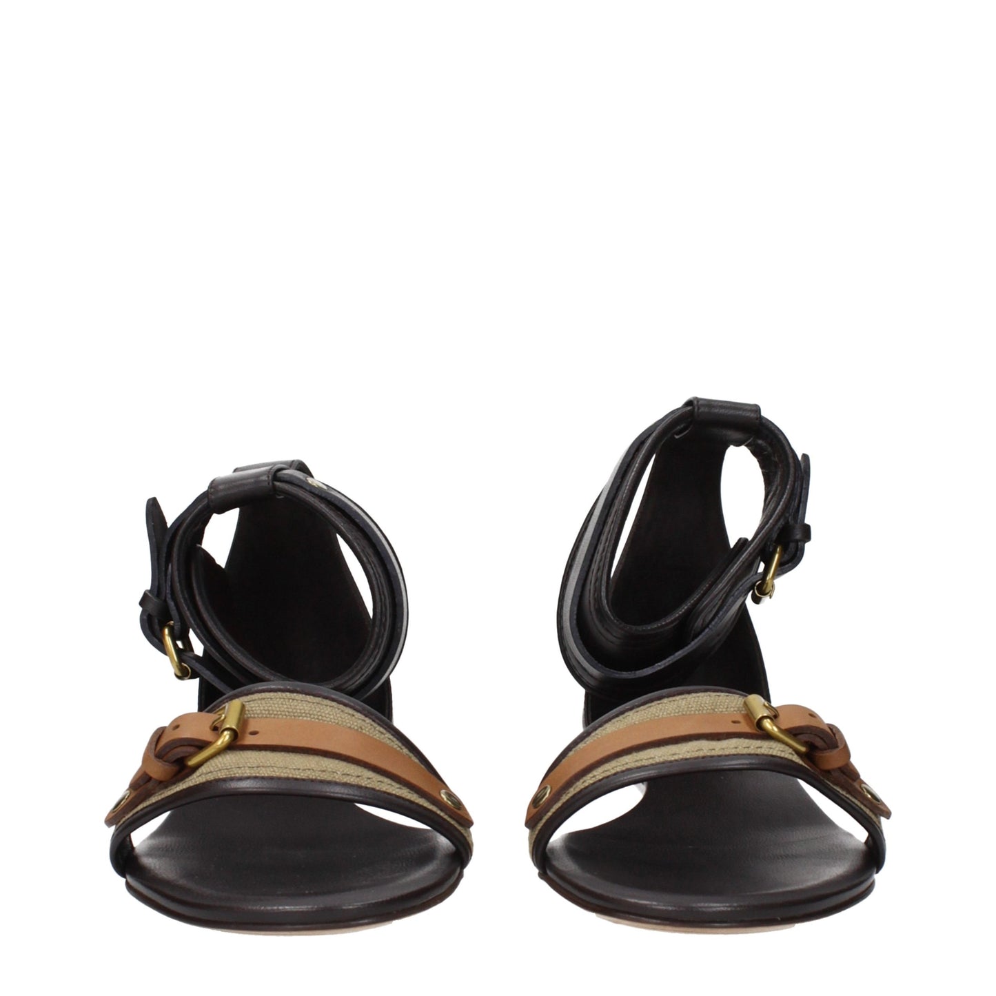 Multicolor Fabric Flat Sandals