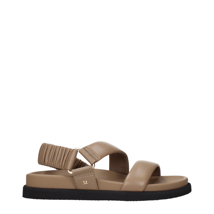 Brown Leather Flat Sandals