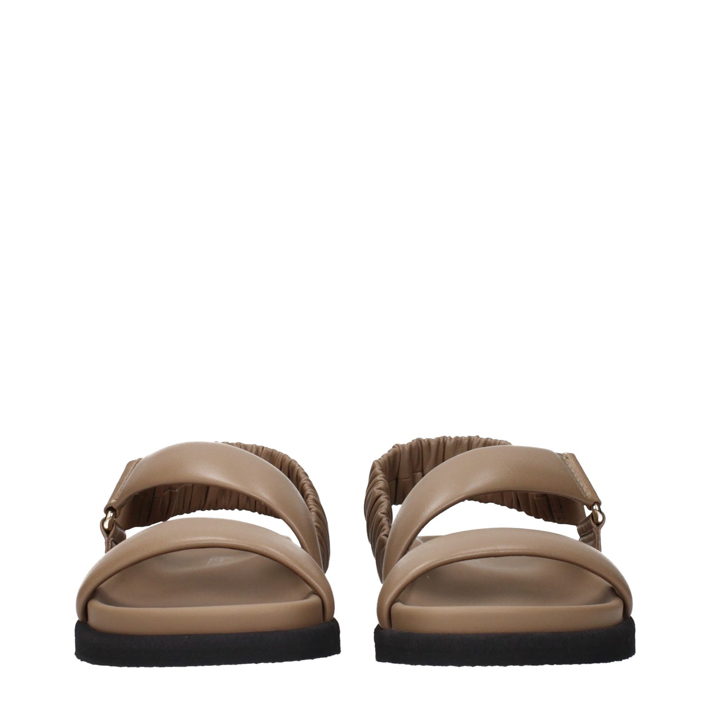 Brown Leather Flat Sandals
