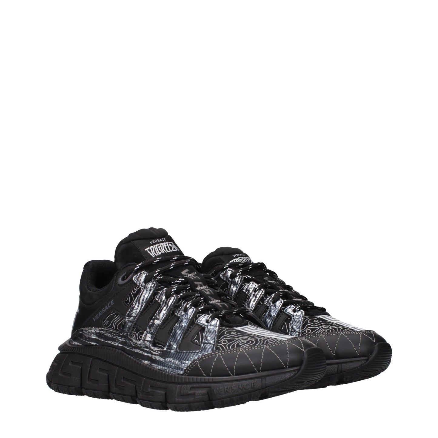 Black Fabric Athletic Sneakers