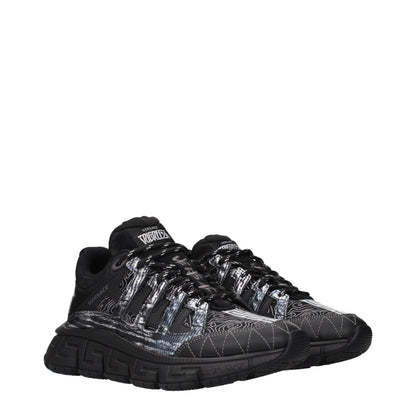 Black Fabric Athletic Sneakers