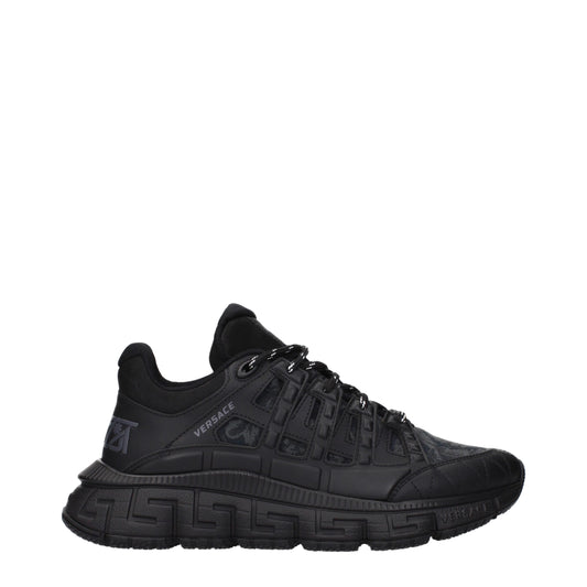 Black Fabric Athletic Sneakers