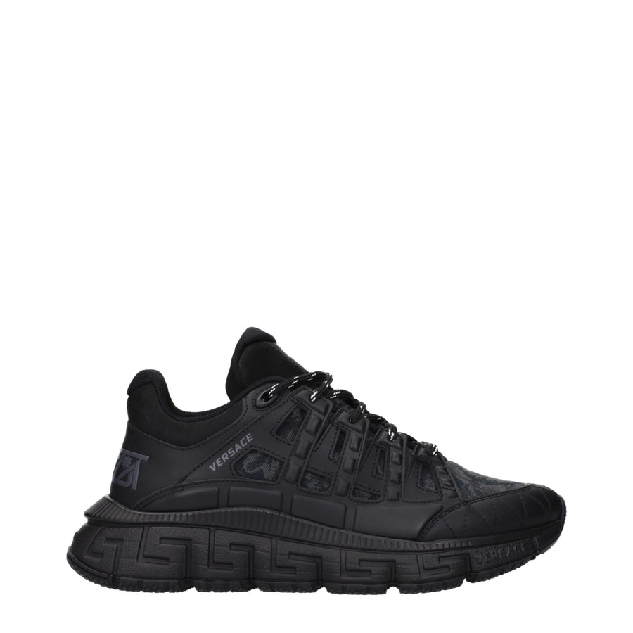 Black Fabric Athletic Sneakers