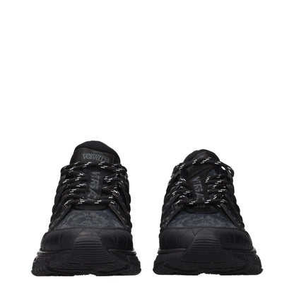 Black Fabric Athletic Sneakers